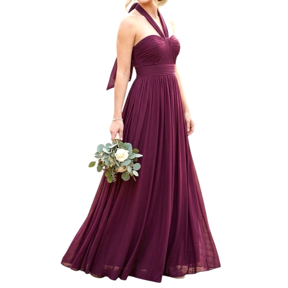 Birdy Grey Cabernet Red Convertible Maxi Dress Burgundy Bridesmaid Gown Large